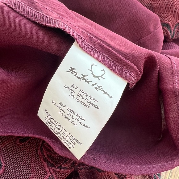 FOR LOVE AND LEMONS | Jolene Lace-Up Burgundy Dress Size S - Host Pick! - Picture 13 of 14